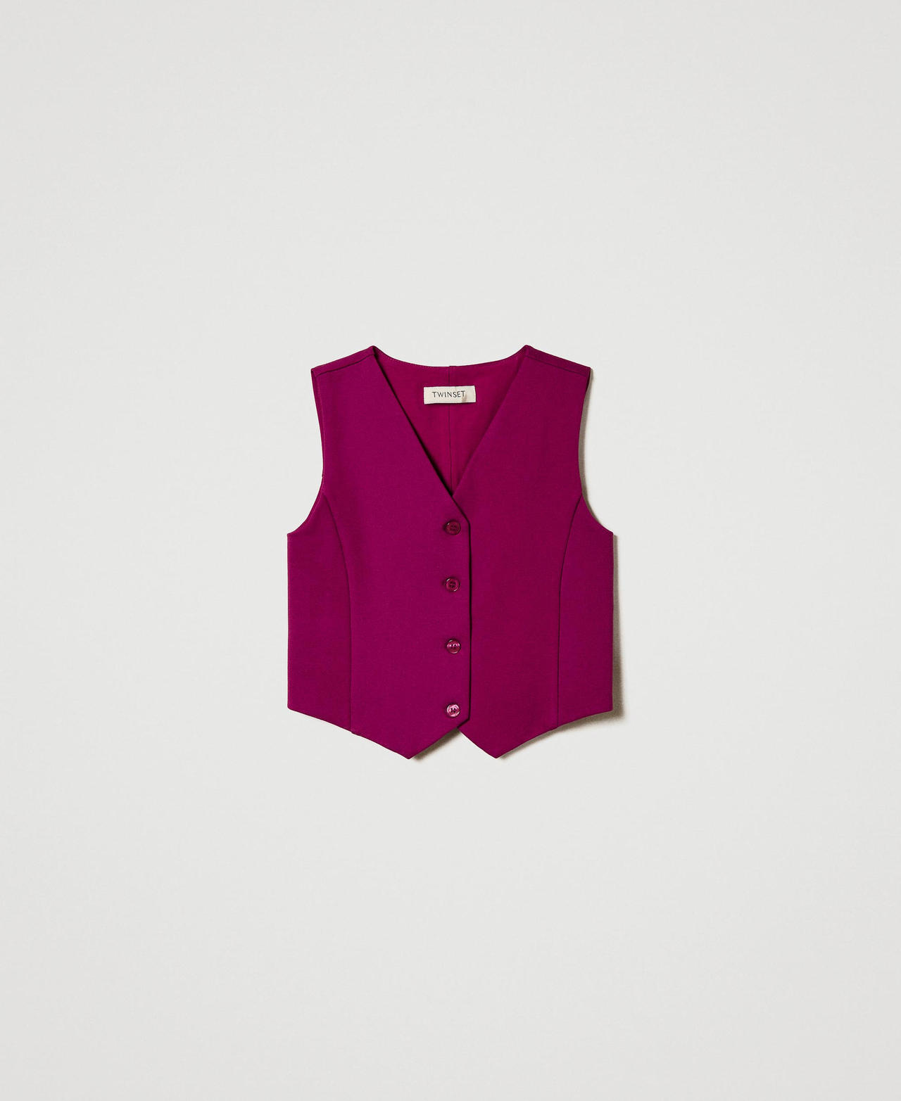 Scee by twin set Gilet monopetto con bottoni in tono