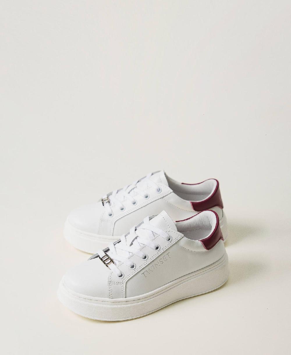 Scee by twin set Sneakers in pelle con logo Vendita Economica