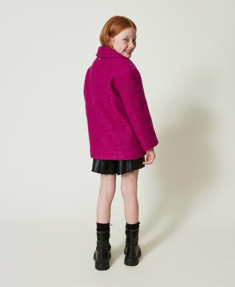 Scee by twin set Cappotto doppiopetto in panno curly Saldi Di Fabbrica