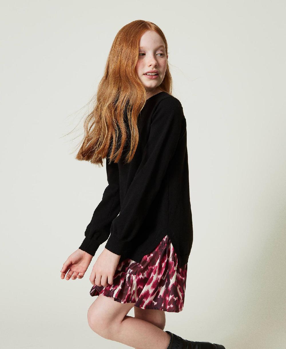 Scee by twin set Abito corto in maglia con inserto stampato Negozio