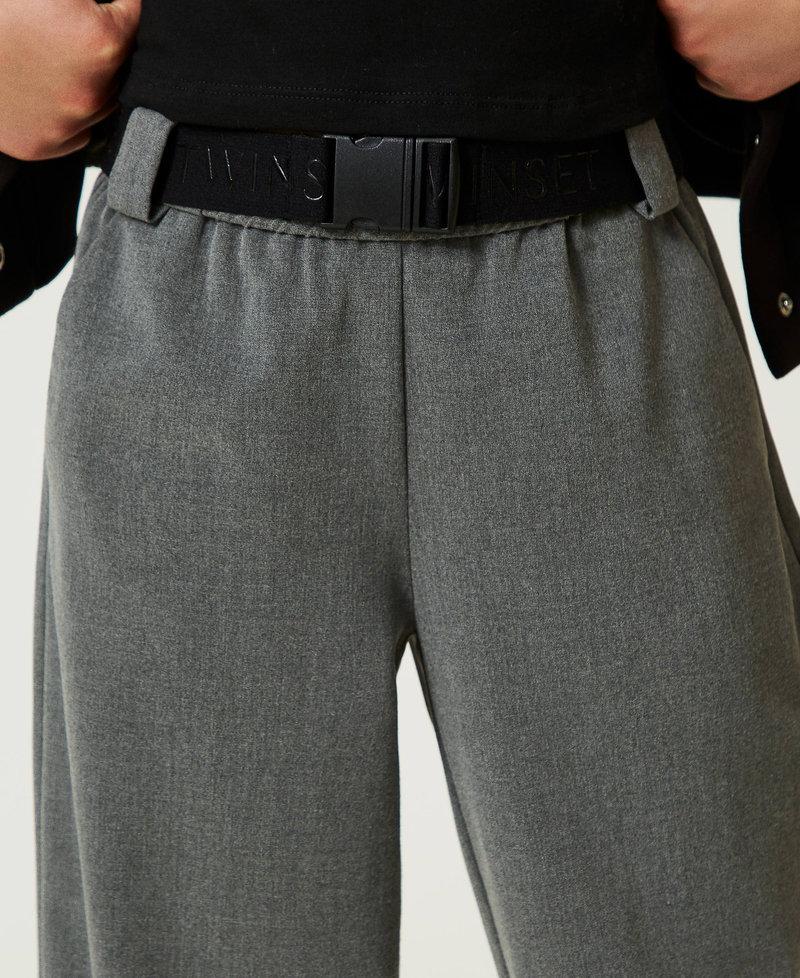 Scee by twin set Pantaloni joggers in flanella con cintura In Saldo