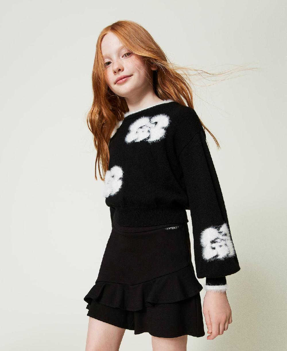Scee by twin set Maglia con fiori a intarsio Nuovo