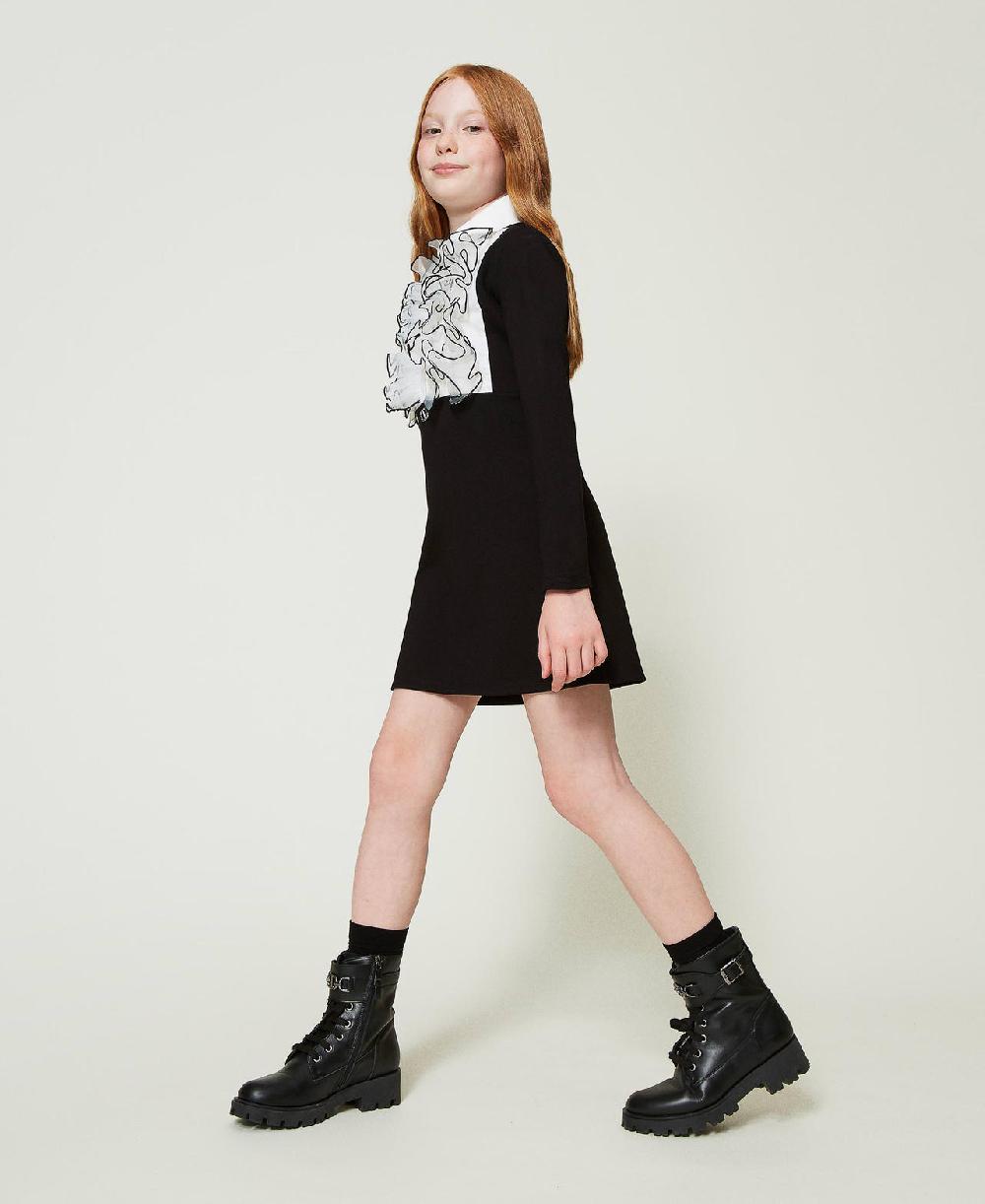 Scee by twin set Abito corto con volant in organza Spedizione Gratuita