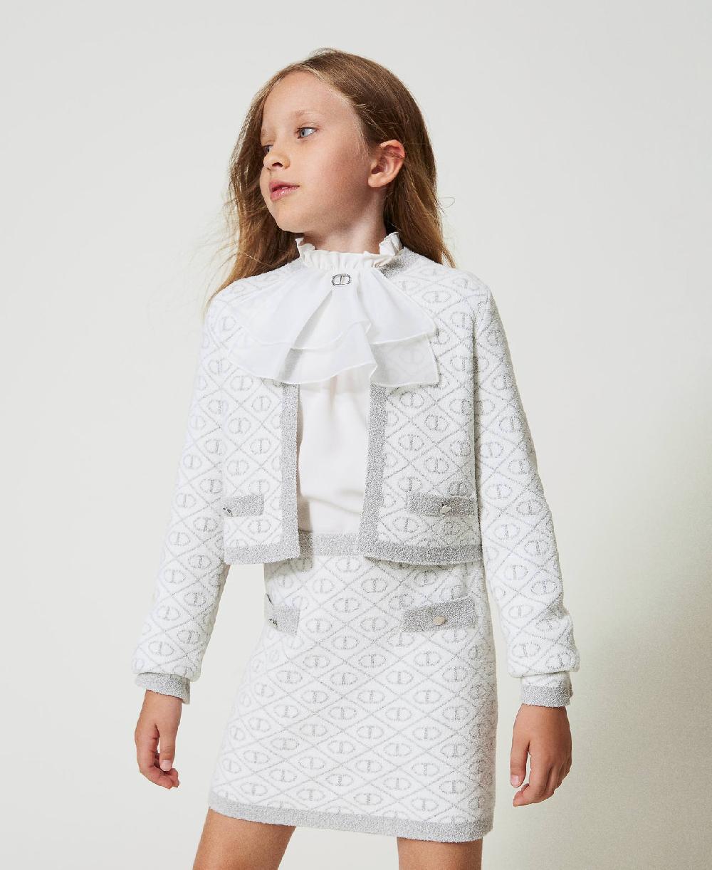 Scee by twin set Gonna corta in maglia jacquard con Oval T Qualità Garantita