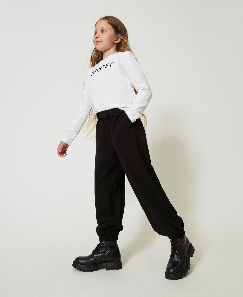 Scee by twin set T-shirt cropped con logo ricamato Negozi Online