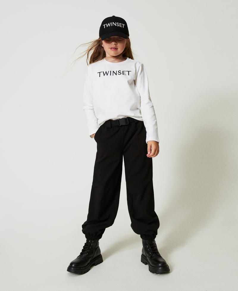 Scee by twin set T-shirt cropped con logo ricamato Negozi Online