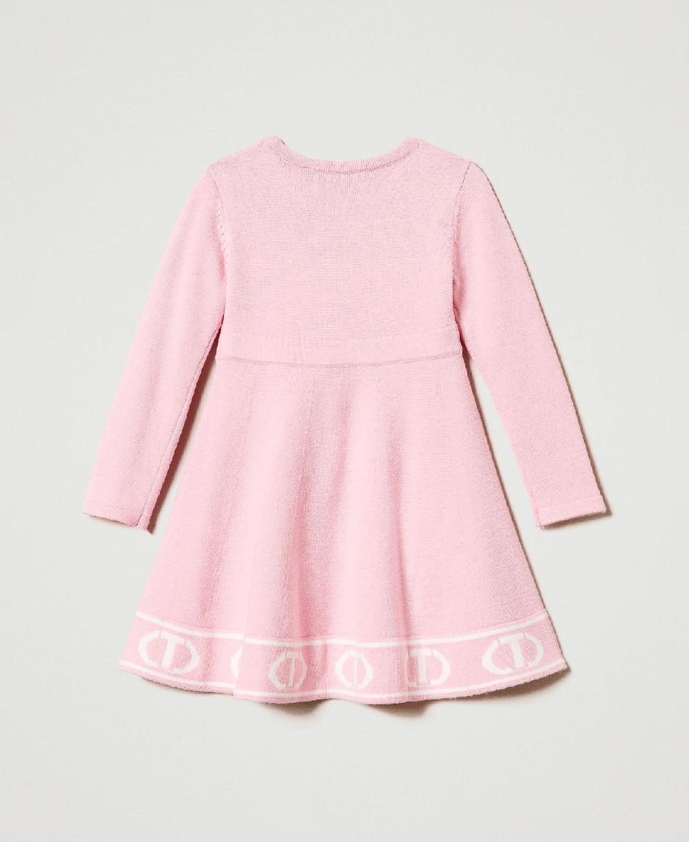 Scee by twin set Abito corto in maglia con Oval T jacquard