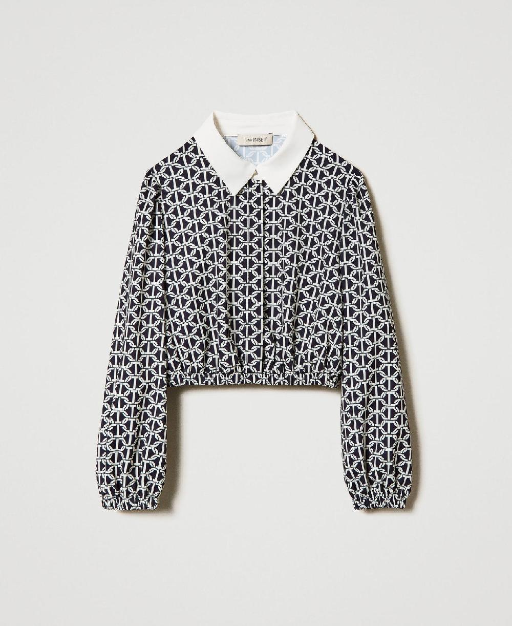 Scee by twin set Blusa in crêpe de Chine con stampa