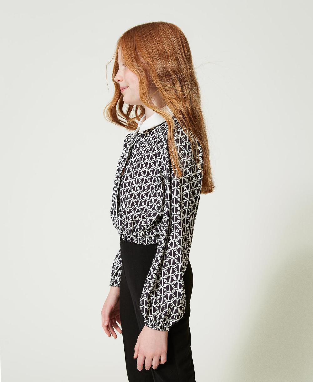 Scee by twin set Blusa in crêpe de Chine con stampa Offerta