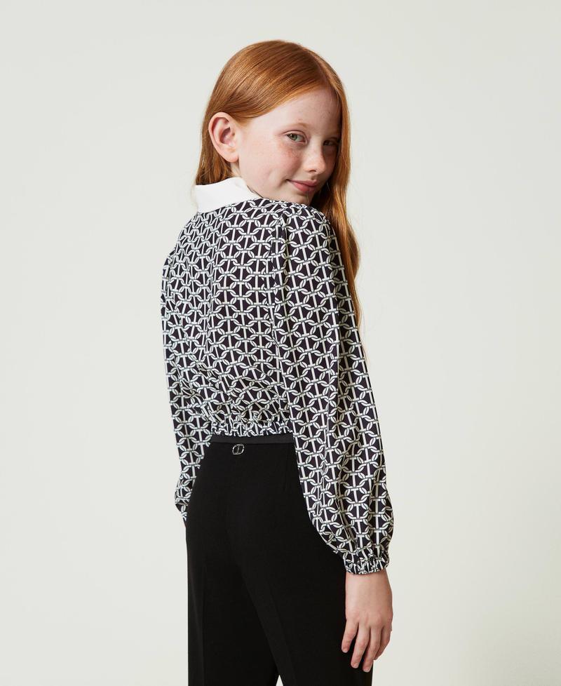 Scee by twin set Blusa in crêpe de Chine con stampa Offerta