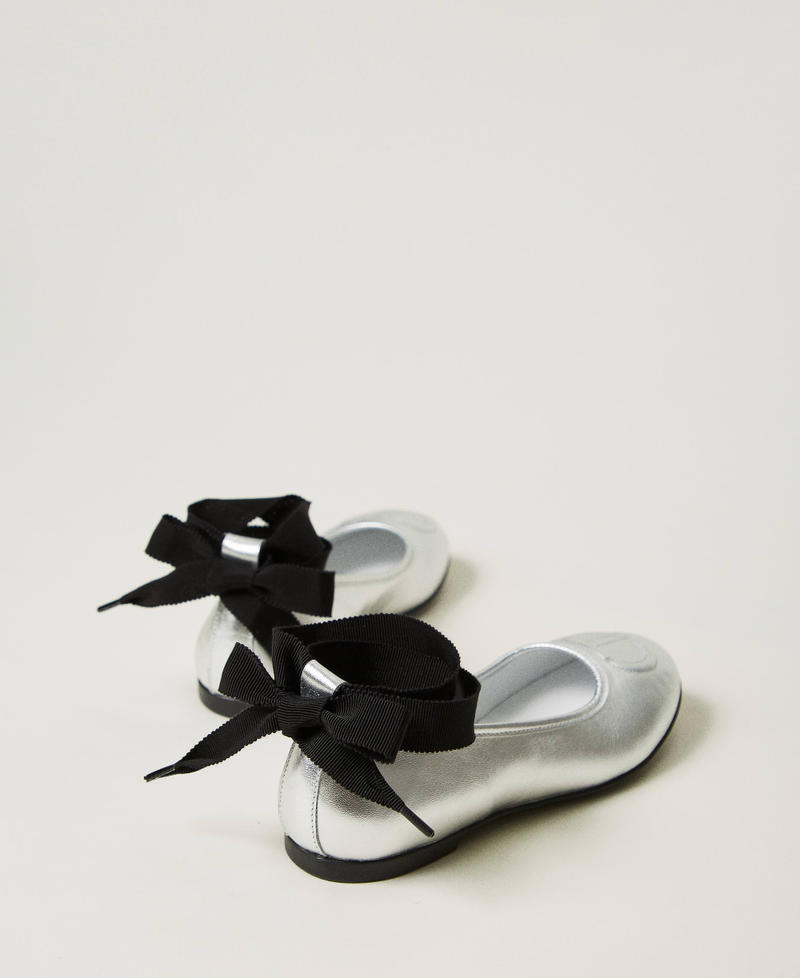 Scee by twin set Ballerine in pelle con nastri Online