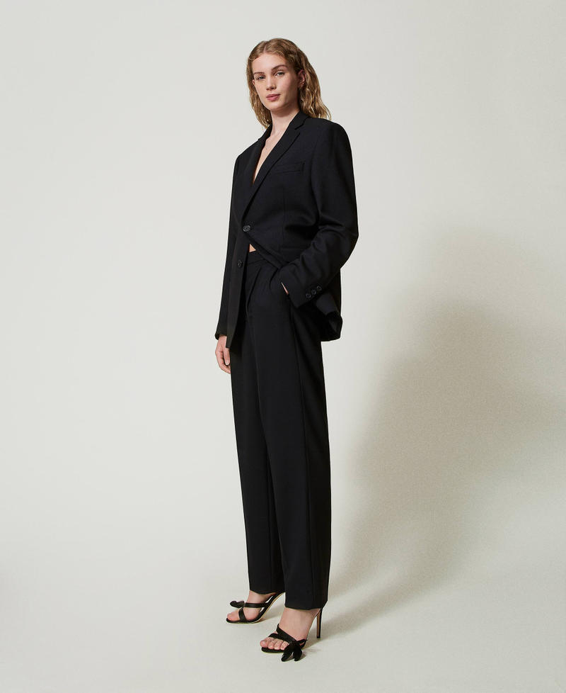Scee by twin set Pantaloni in serge misto lana Outlet