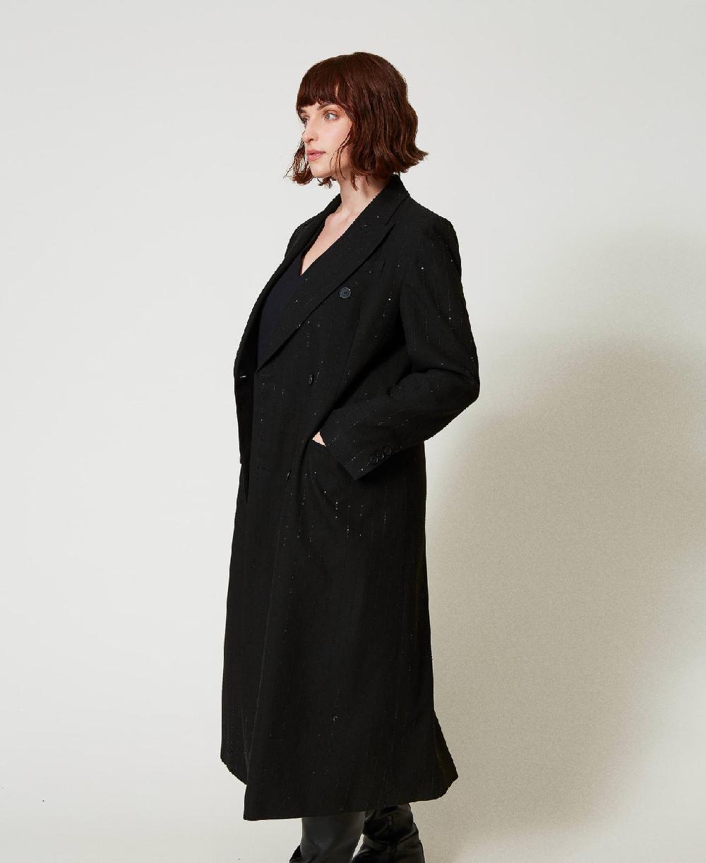 Scee by twin set Cappotto in panno con paillettes Offerta San Valentino