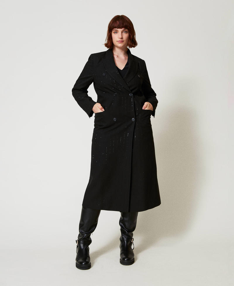 Scee by twin set Cappotto in panno con paillettes Offerta San Valentino