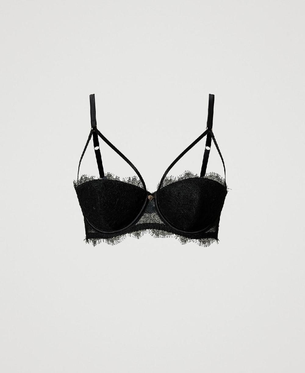 Scee by twin set Reggiseno a balconcino in pizzo e raso