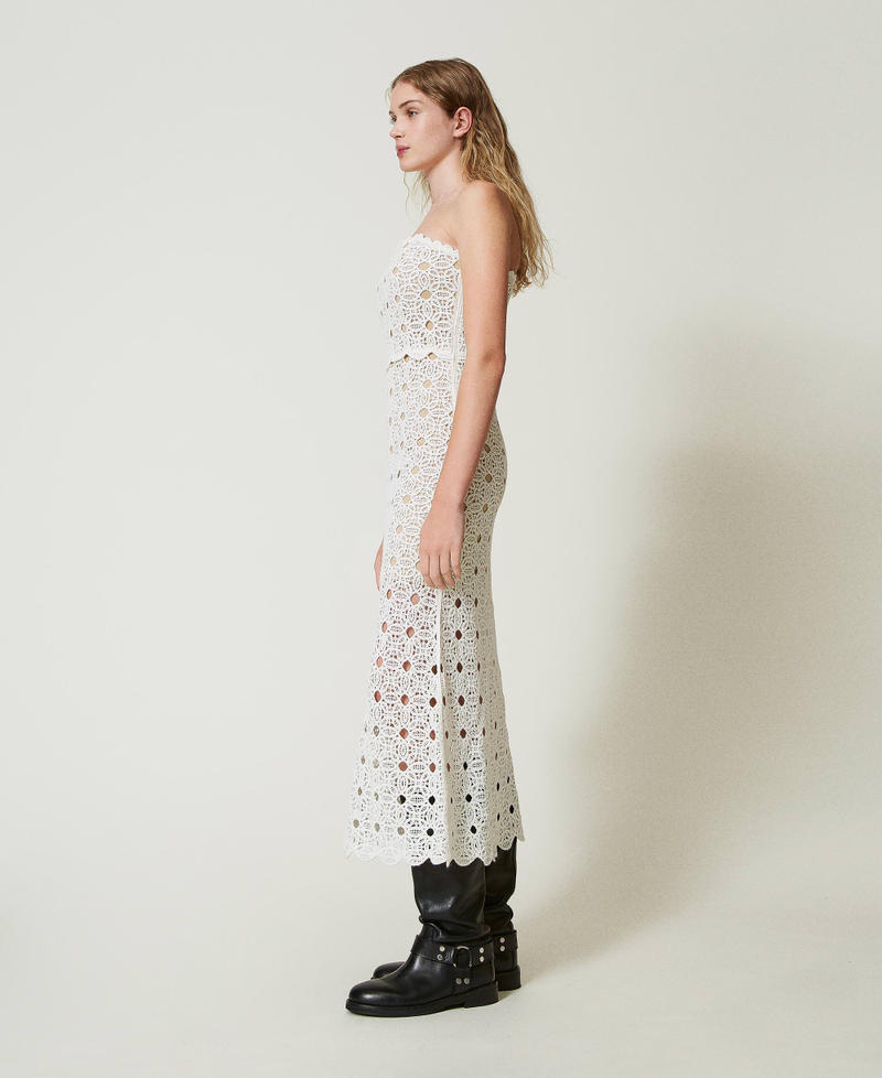 Scee by twin set Abito lungo bustier in maglia crochet Vendite Flash