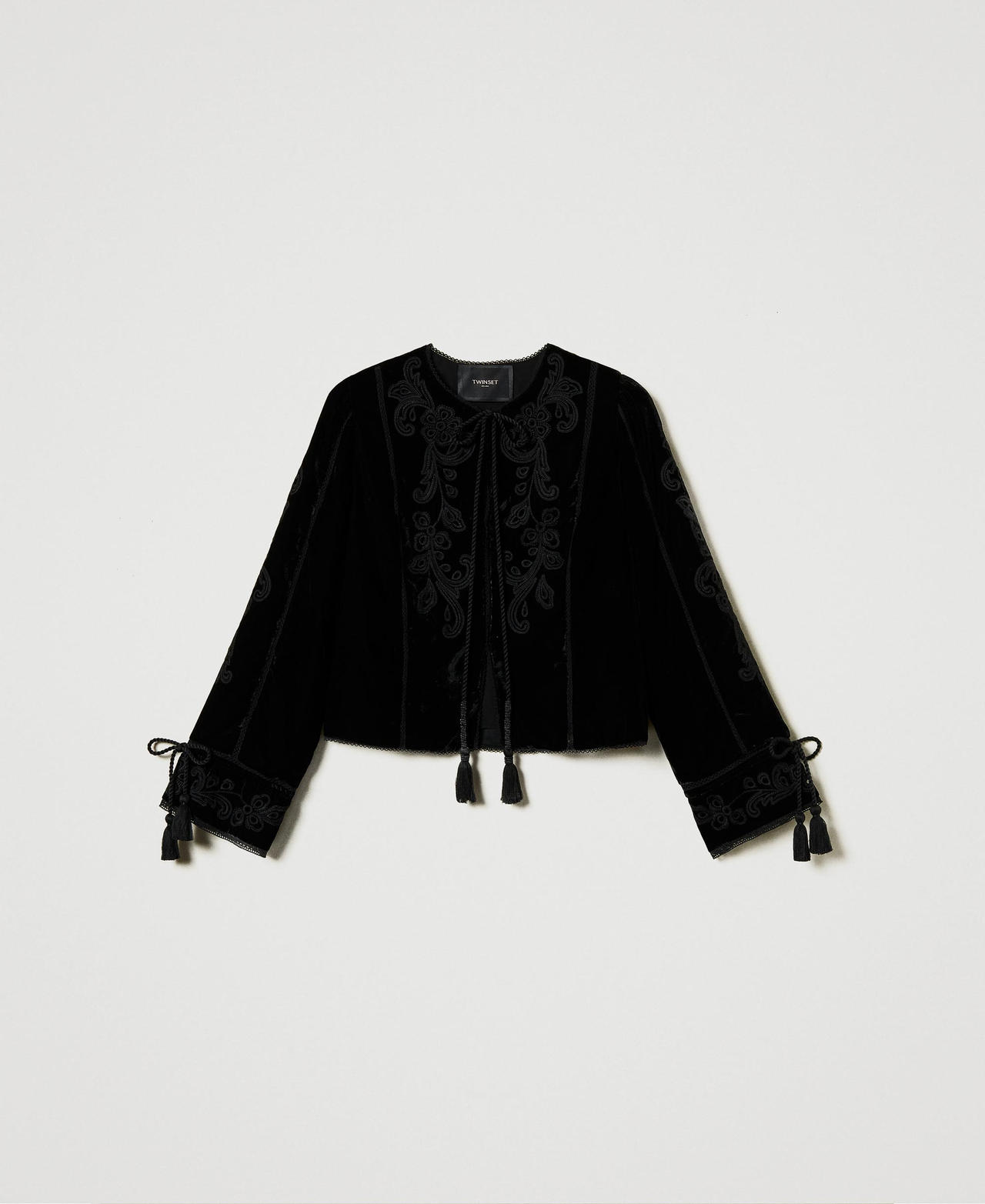 Scee by twin set Giacca in velluto con ricamo