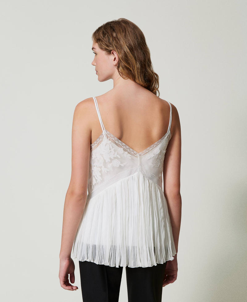 Scee by twin set Top in creponne e tulle In Saldo