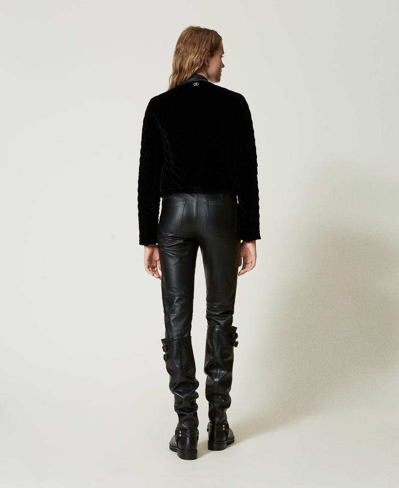 Scee by twin set Pantaloni biker 'Fairfax' in pelle Nuova