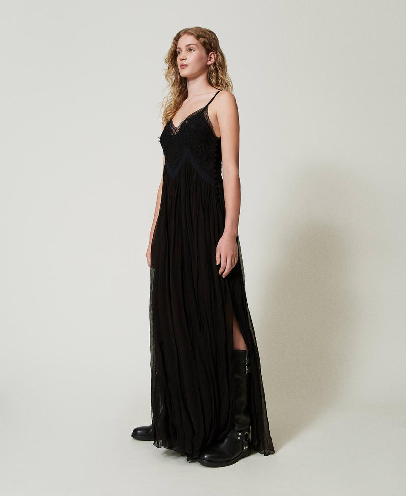 Scee by twin set Abito lungo in creponne e tulle 2025
