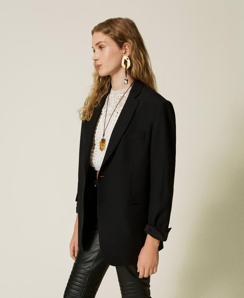Scee by twin set Giacca blazer sartoriale in serge misto lana Italy