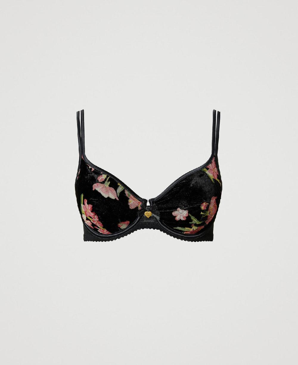 Scee by twin set Reggiseno con ferretto in velluto dévoré