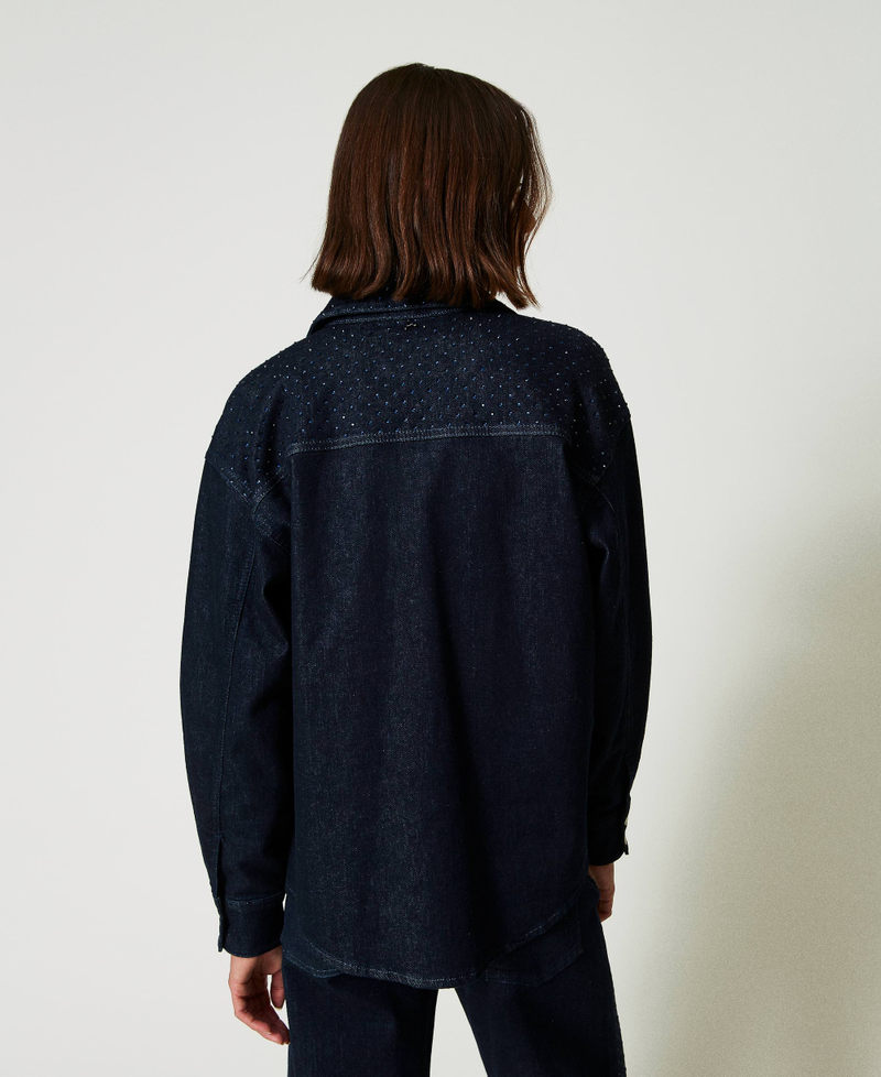 Scee by twin set Camicia in jeans con strass Qualità