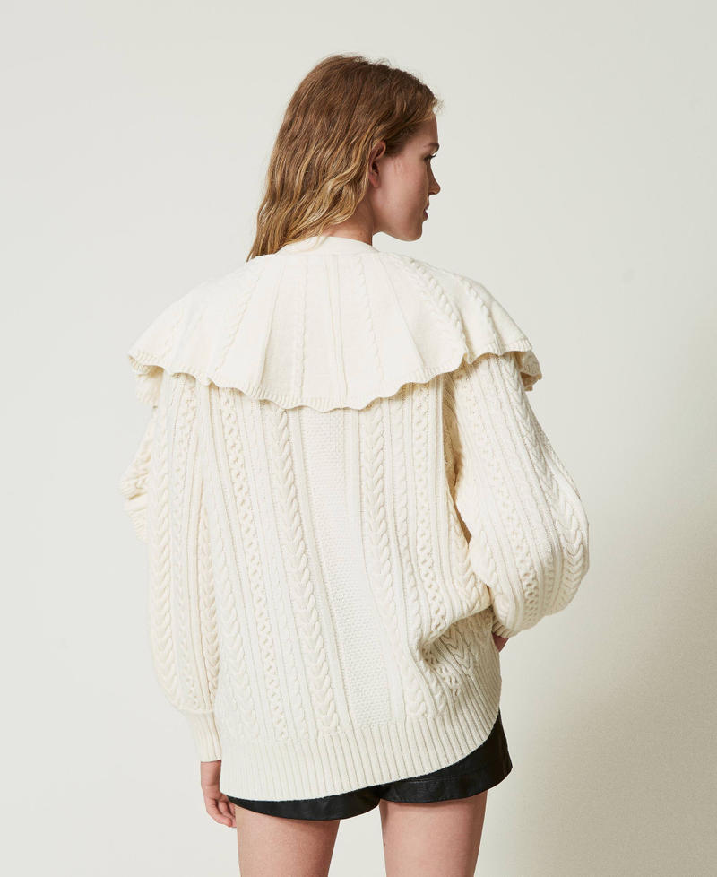 Scee by twin set Cardigan in misto lana con volant Vendita
