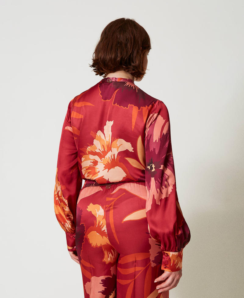 Scee by twin set Camicia in raso a fiori Qualità Garantita