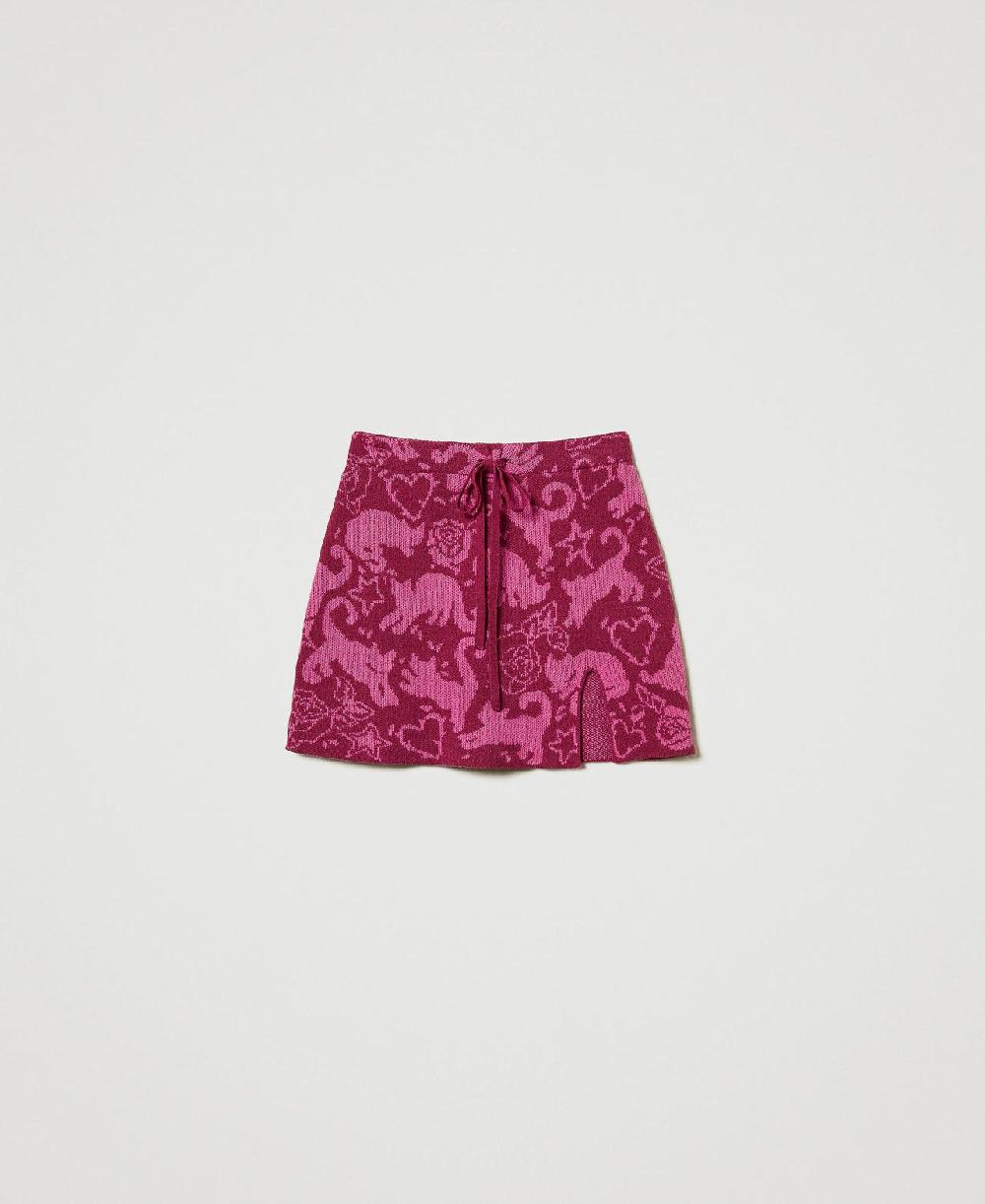 Scee by twin set Minigonna jacquard in filato Treeblend