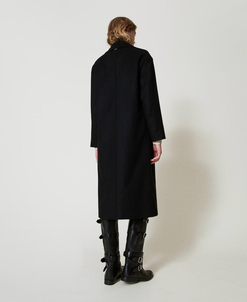 Scee by twin set Cappotto di linea morbida in misto lana Consegna Veloce