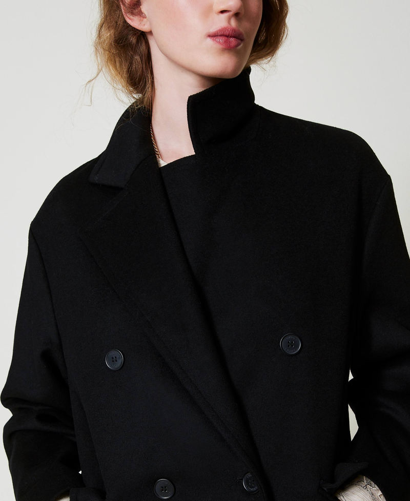 Scee by twin set Cappotto di linea morbida in misto lana Consegna Veloce
