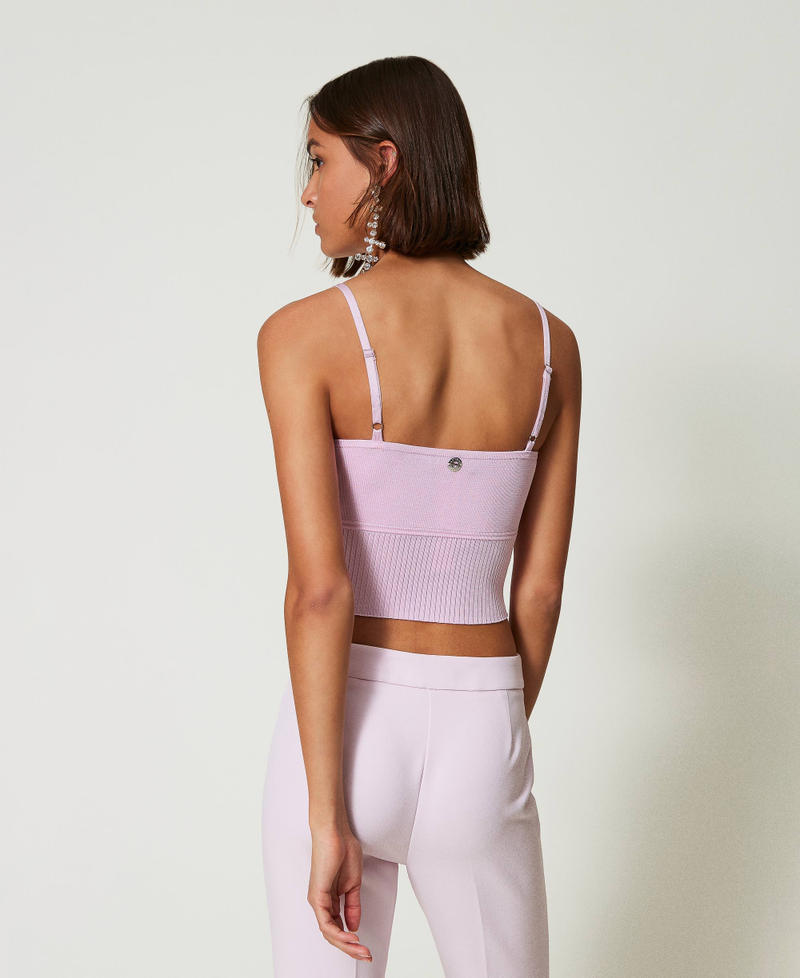 Scee by twin set Top in filato riciclato con perline Fino Al -60%