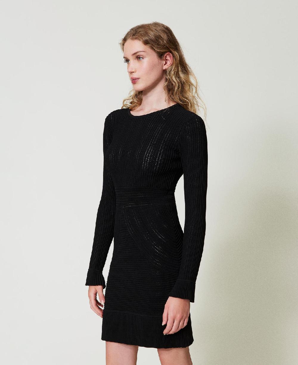 Scee by twin set Abito corto in maglia con mix di punti Convenienza