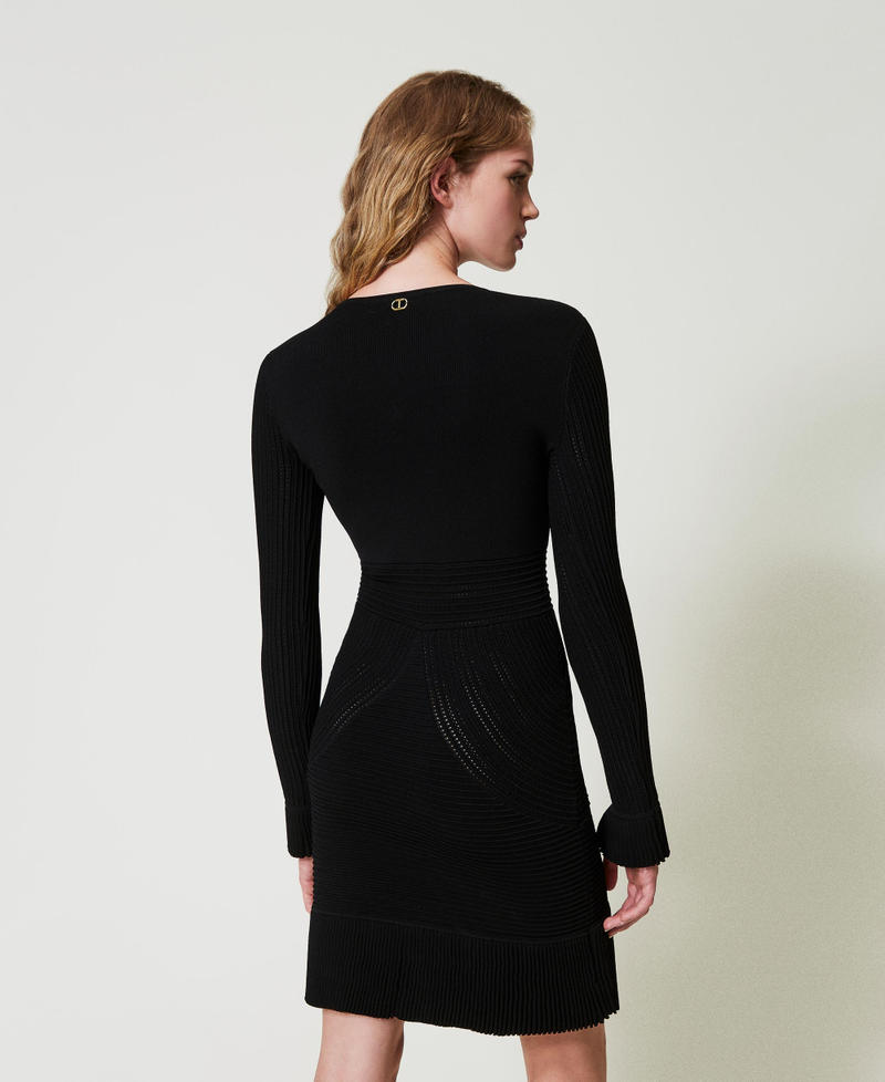 Scee by twin set Abito corto in maglia con mix di punti Convenienza