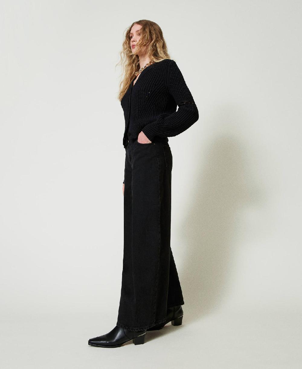 Scee by twin set Jeans cropped con doppi bottoni Novità