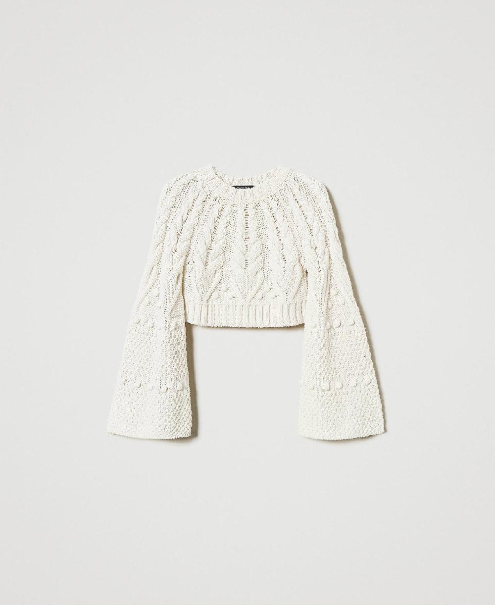 Scee by twin set Maglia cropped in lana