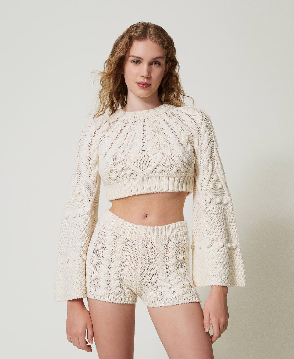 Scee by twin set Maglia cropped in lana Presa
