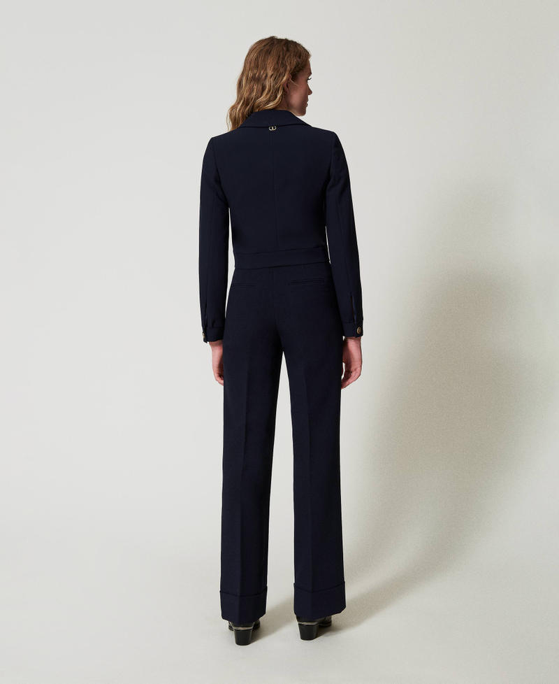Scee by twin set Pantaloni a vita alta in cady crêpe Outlet