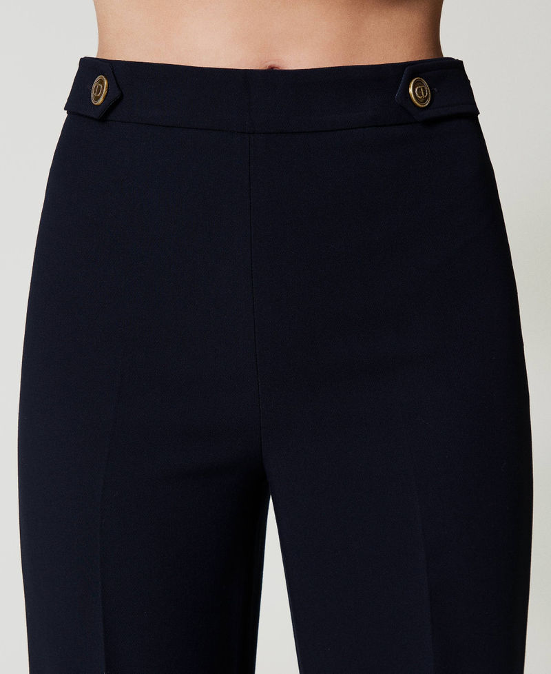 Scee by twin set Pantaloni a vita alta in cady crêpe Outlet