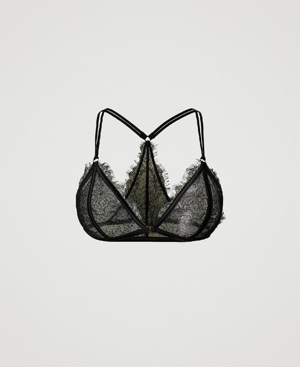 Scee by twin set Reggiseno a triangolo in pizzo e raso