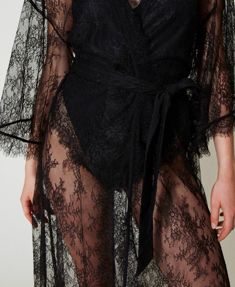Scee by twin set Vestaglia lunga in pizzo con cintura Vendita Calda