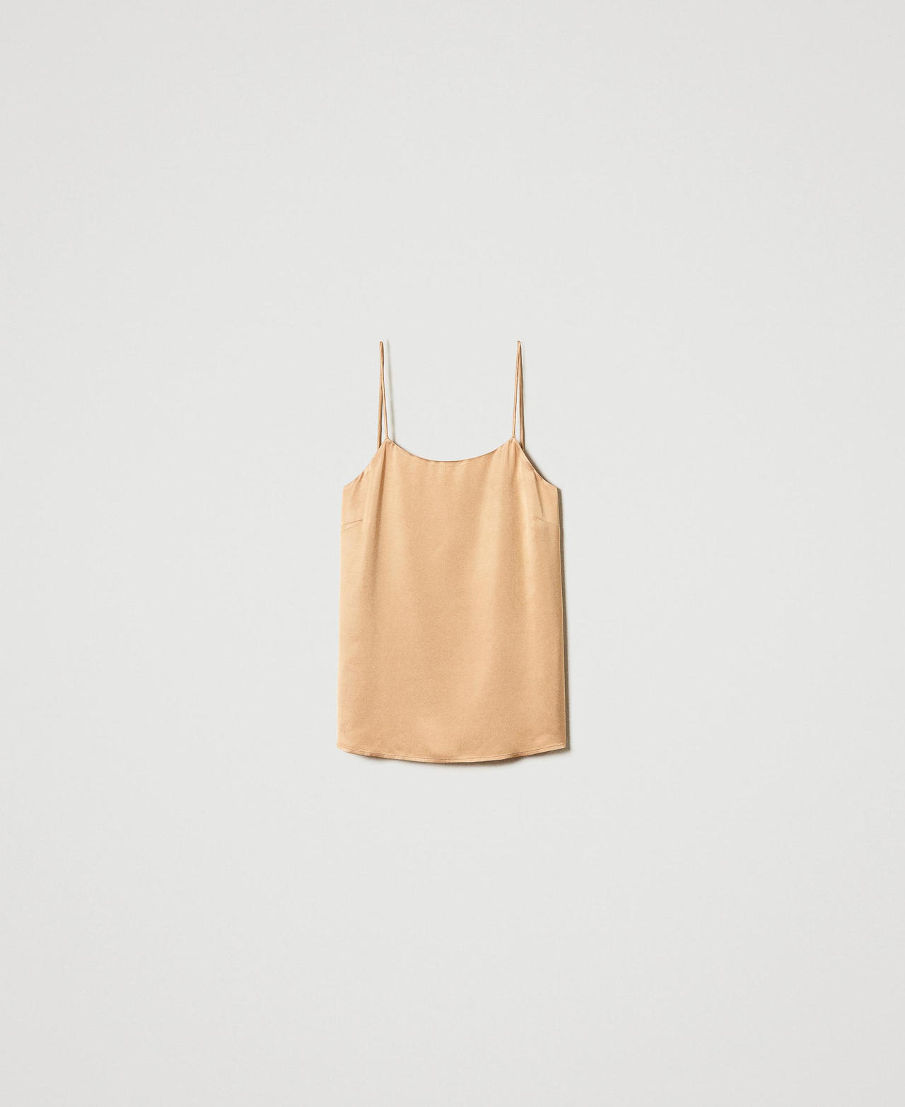 Scee by twin set Top in raso con scollo dritto