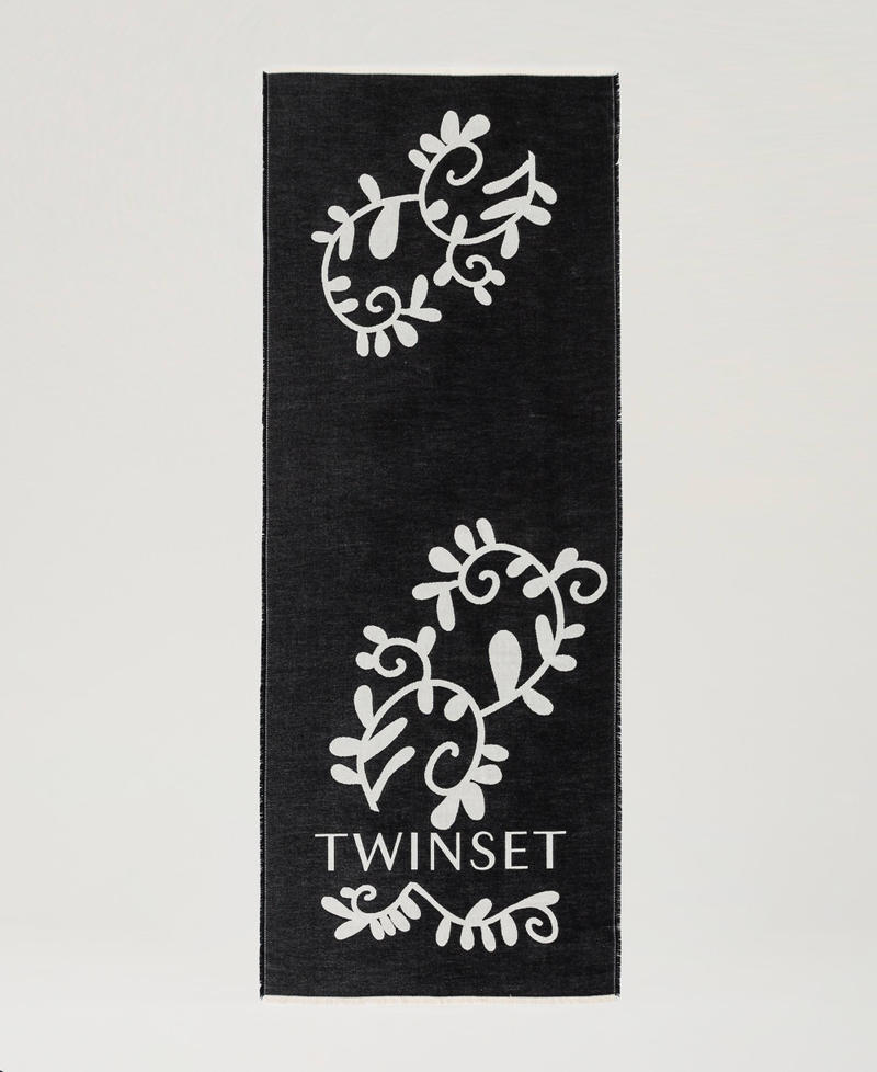 Scee by twin set Sciarpa jacquard con logo Spedizione Gratuita