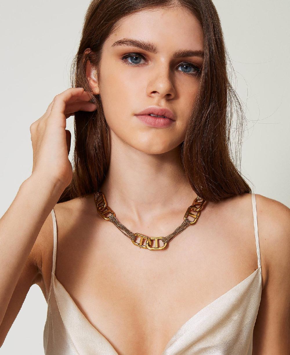 Scee by twin set Collana girocollo con Oval T Saldi Di Fabbrica