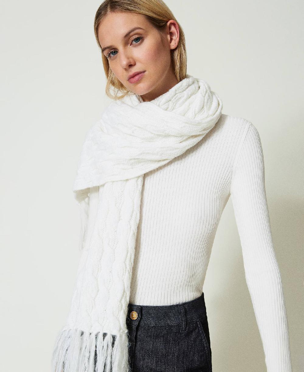 Scee by twin set Sciarpa in maglia a trecce Nuova