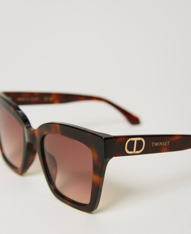 Scee by twin set Occhiali da sole squadrati tortoise Spedizione gratuita