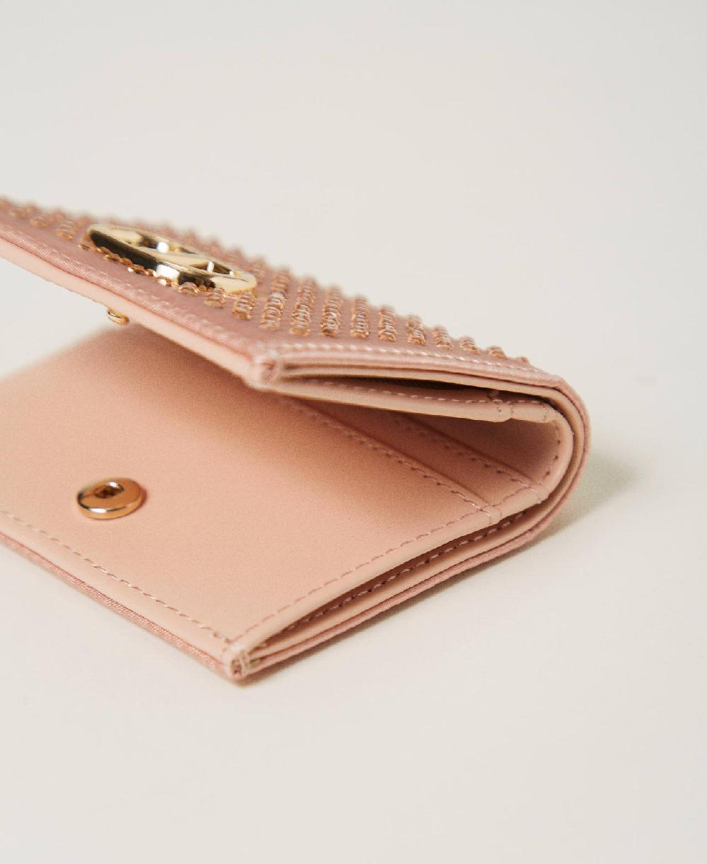 Scee by twin set Portafoglio in raso con strass e Oval T Offerta speciale