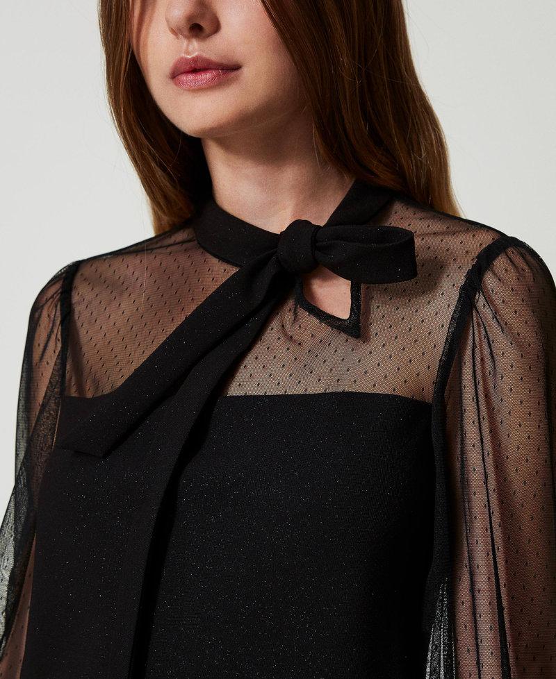 Scee by twin set Abito corto con tulle plumetis Online Outlet