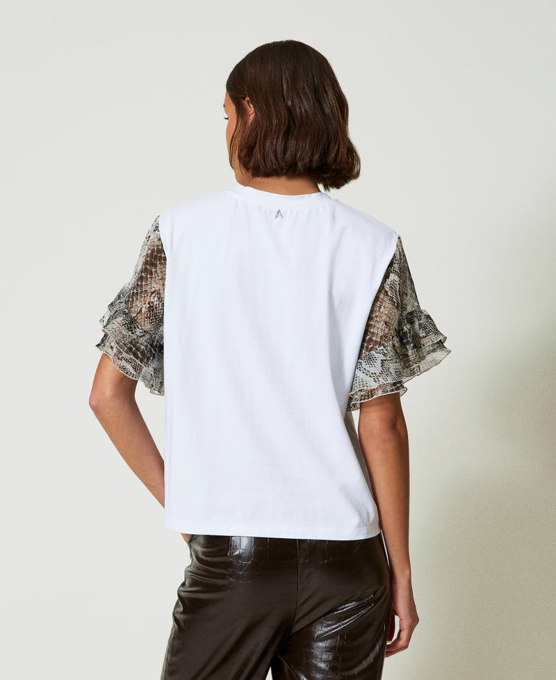 Scee by twin set T-shirt con maniche a stampa snake Liquidazione